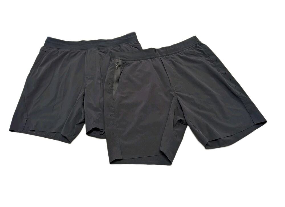 Lot Of 2 Ten Thousand Men 7" Shorts Unlined Interval & Lined Set Sz MED Black